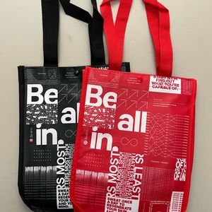 Pair of Lululemon Small Tote/Shoes/Lunch Bags in Red and Black